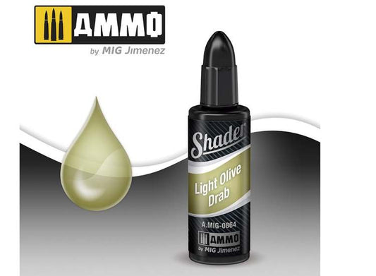 10ml Ammo Mig - Acrylic Shader - LIGHT OLIVE DRAB