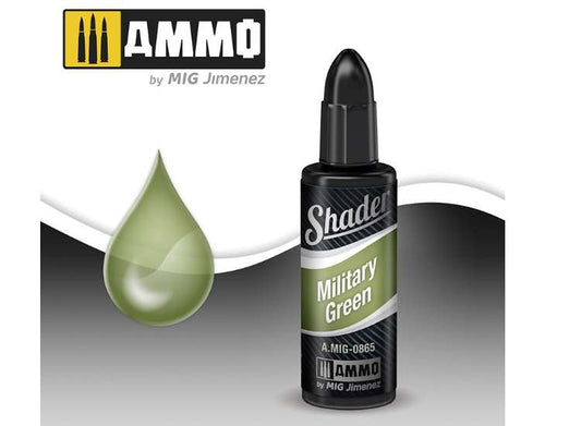 10ml Ammo Mig - Acrylic Shader - MILITARY GREEN