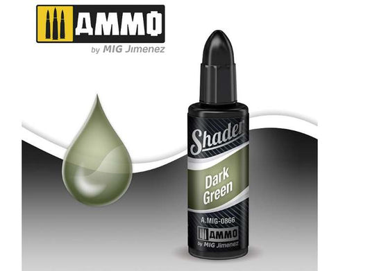 10ml Ammo Mig - Acrylic Shader - DARK GREEN 