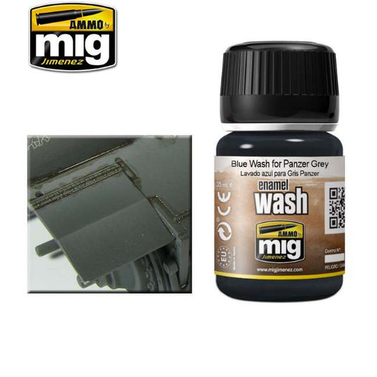 35ml Ammo Mig - Blue Wash For Panzer Grey - Enamel