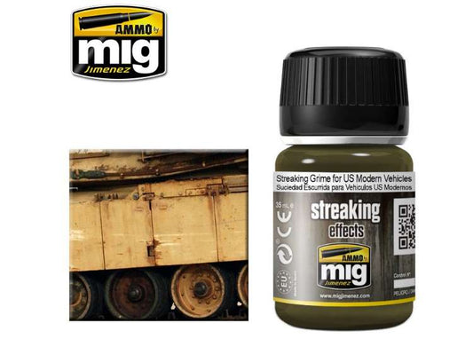35ml Ammo Mig - Streaking Grime For US Modern Vehicles - Enamel