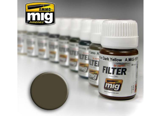 30ml Ammo Mig - Enamel Filter - Dark Grey For White 