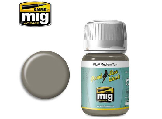 35ml Ammo Mig - Panel Line Wash - Medium Tan - Enamel