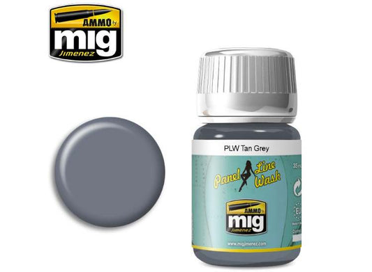 35ml Ammo Mig - Panel Line Wash - Tan Grey - Enamel