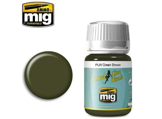 35ml Ammo Mig - Panel Line Wash - Green Brown - Enamel