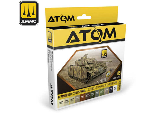 12 x20ml Ammo Mig - ATOM Paint Set - German Tank Colors WWII