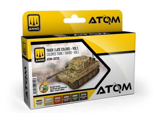6 x20ml Ammo Mig - ATOM Paint Set - Tiger I Late Colors Set Vol.1