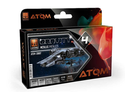 6 x20ml Ammo Mig - ATOM Paint Set - Gravity Set 4 - Metallic