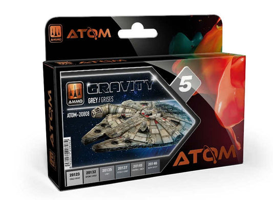 6 x20ml Ammo Mig - ATOM Paint Set - Gravity Set 5 - Grey