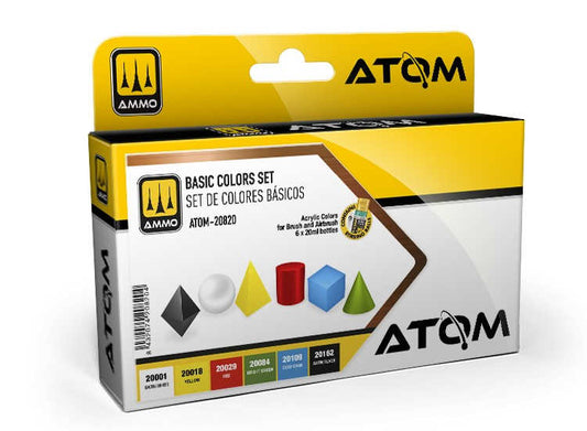 6 x20ml Ammo Mig - ATOM Paint Set - Basic Colours