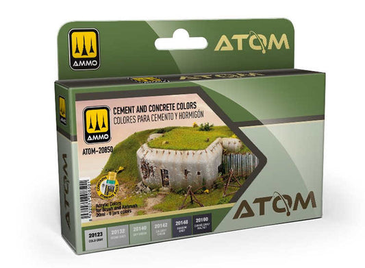 6 x20ml Ammo Mig - ATOM Paint Set - Cement and Concrete Colours