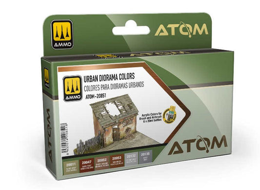 6 x20ml Ammo Mig - ATOM Paint Set - Urban Diorama Colours