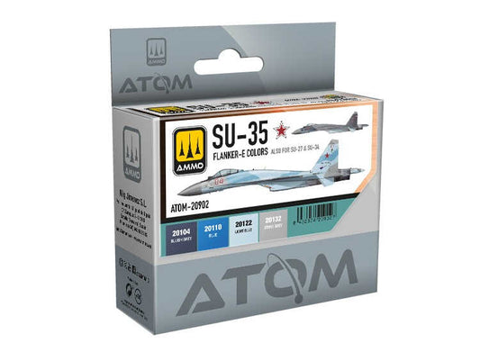 4 x20ml Ammo Mig - ATOM Paint Set - SU-35 FLANKER-E Colors Set (also for SU-27 & SU-34)
