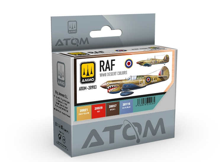 4 x20ml Ammo Mig - ATOM Paint Set - RAF WWII Desert Colors