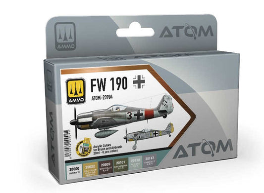 6 x20ml Ammo Mig - ATOM Paint Set - FW 190 Colours