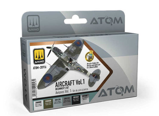 6 x20ml Ammo Mig - ATOM Paint Set - Beginners Set: Aircraft Vol.1