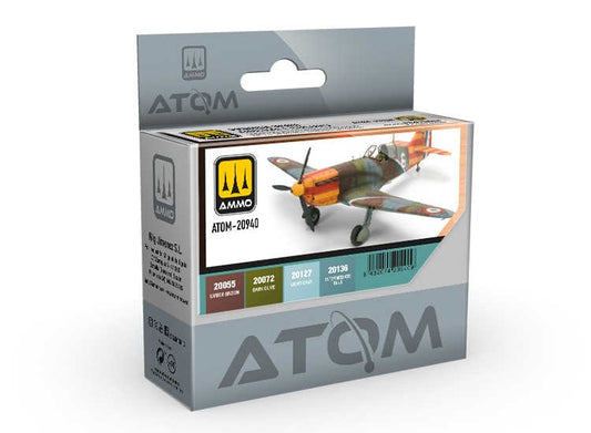 4 x20ml Ammo Mig - ATOM Paint Set -  French WWII Aircraft colours