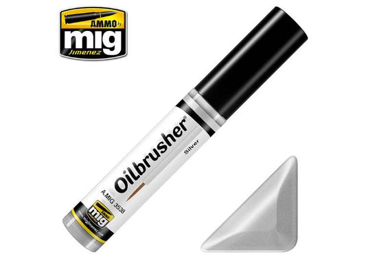 10ml Ammo Mig - Oilbrusher Paint - Silver