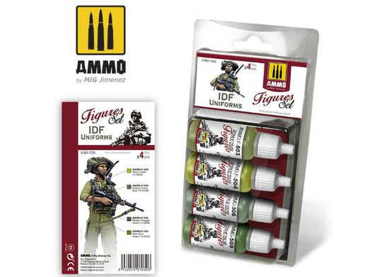 17ml x4 Ammo Mig - IDF Uniforms - Acrylic Paint Set