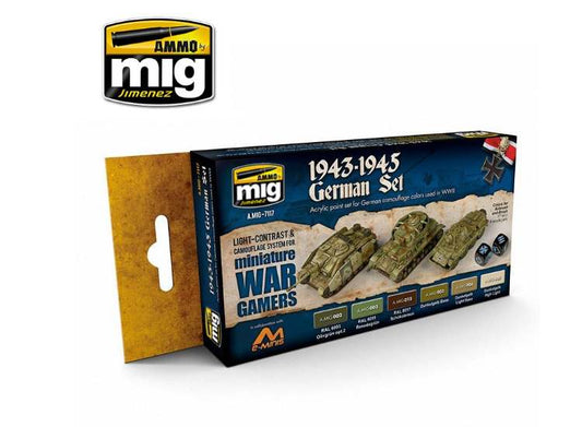 17ml x6 Ammo Mig - Wargame 1943-1945 German - Acrylic Paint Set