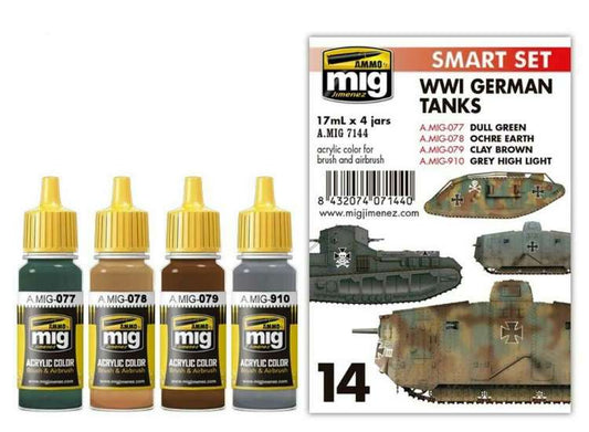 17ml x4 Ammo Mig - WWI German Tank Acrylic Paint Set