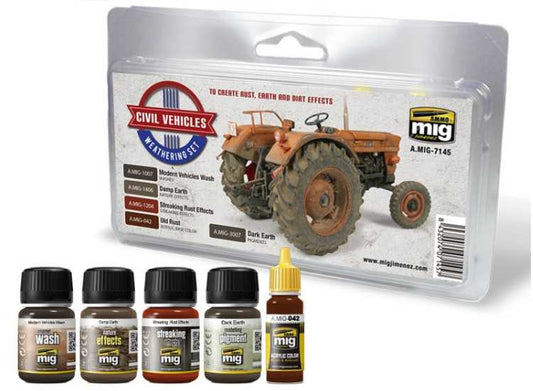 35ml x4 & 17 Ammo Mig - Civil Vehicles Weathering Set