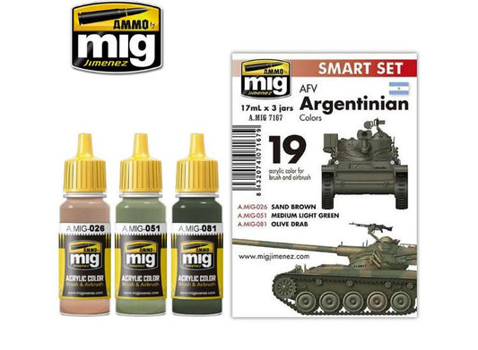 17ml x3 Ammo Mig - Argentinian AFV Colours - Acrylic Paint Set