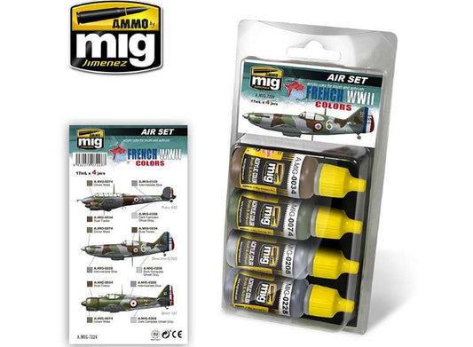 17ml x4 Ammo Mig - French WWII Airraft Colors - Acrylic Paint Set