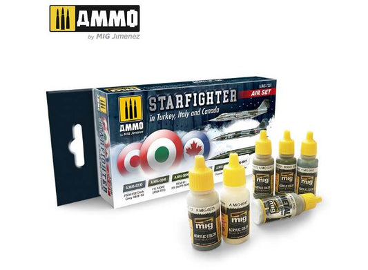 17ml x6 Ammo Mig - F-104 Starfighter Turkey, Iitaly, Canada Acrylic Paint Set