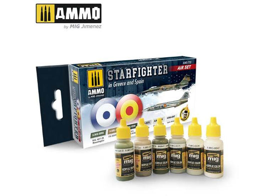17ml x6 Ammo Mig - F-104 Starfighter Greece / Spanish - Acrylic Paint Set