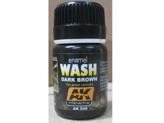 35ml AK Interactive - Dark Brown Wash For Green Vehicles
