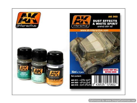 35ml x 3 AK Interactive - Dust Effects and White Spirit Set