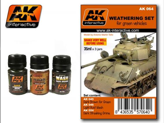 35ml x 3 AK Interactive - Weathering Set For Green Vehicles