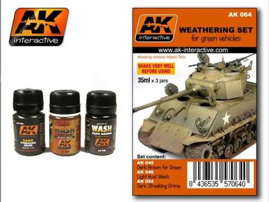 35ml x 3 AK Interactive - Weathering Set For Green Vehicles