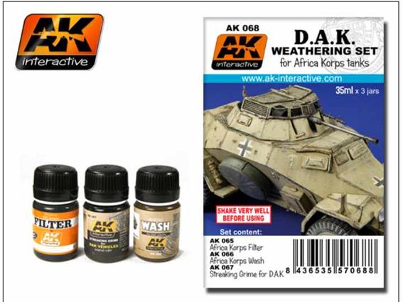 3 x 35ml AK Interactive - Africa Korps Weathering Set