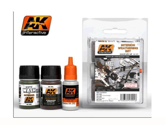 2x35ml 1x17m AK Interactive - Interior Weathering Set