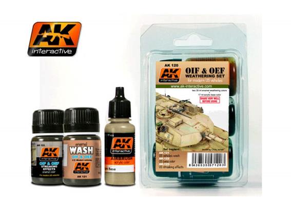 2 x 35ml + 1 AK Interactive - OIF & OEF - US Vehicles Weathering Set