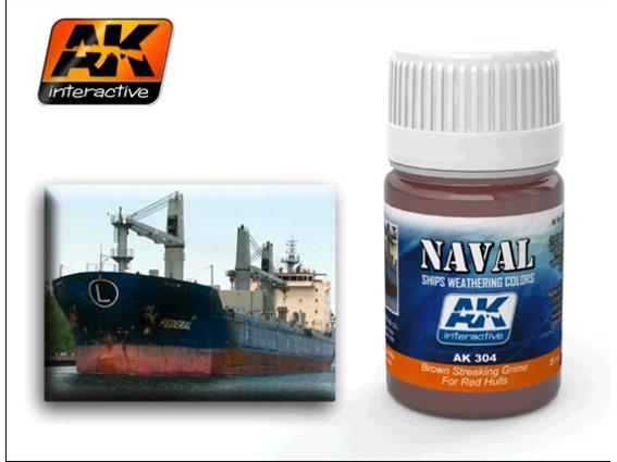 35ml AK Interactive - Brown Streaking Grime For Red Hulls