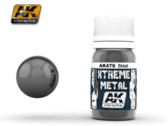 30ml AK Interactive - Xtreme Metal Paints - Steel