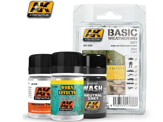 3x 35ml AK Interactive - Basic Weathering Set