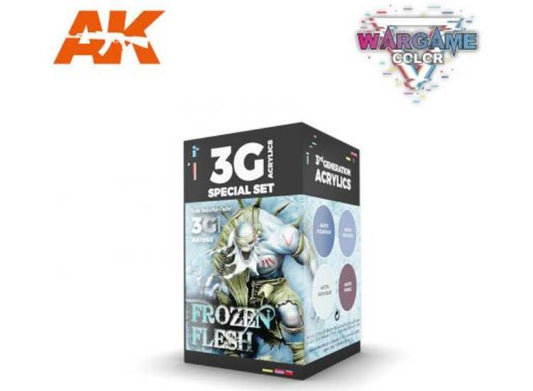 17ml x4 AK Interactive - Wargame 3G Acrylic Paint Set - Frozen Flesh