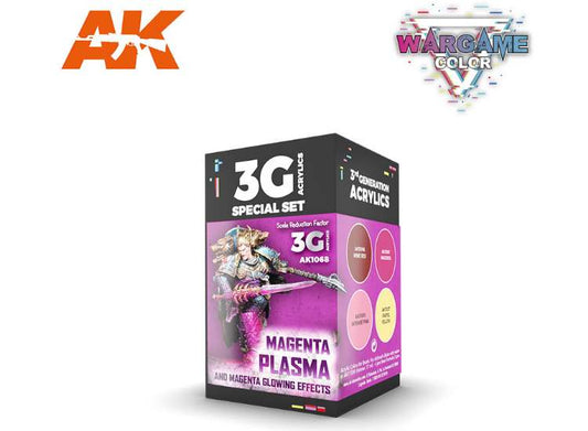 17ml x4 AK Interactive - Wargame 3G Acrylic Paint Set - Magenta Plasma