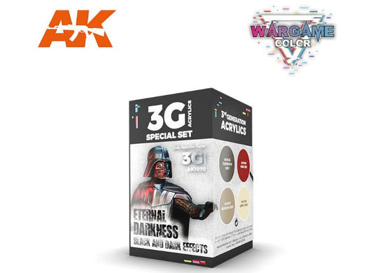 17ml x4 AK Interactive - Wargame 3G Acrylic Paint Set - Eternal Darkness