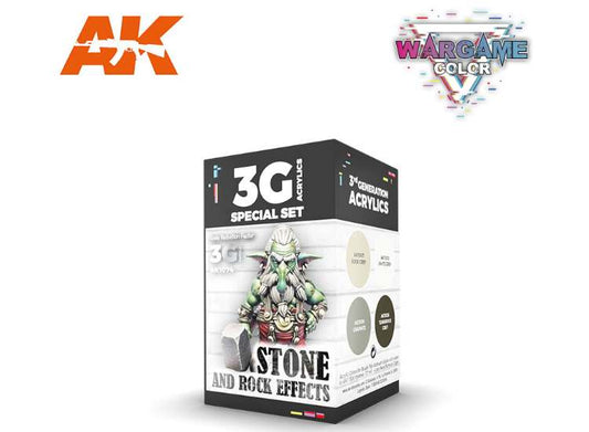 17ml x4 AK Interactive - Wargame 3G Acrylic Paint Set - Stone & Rock