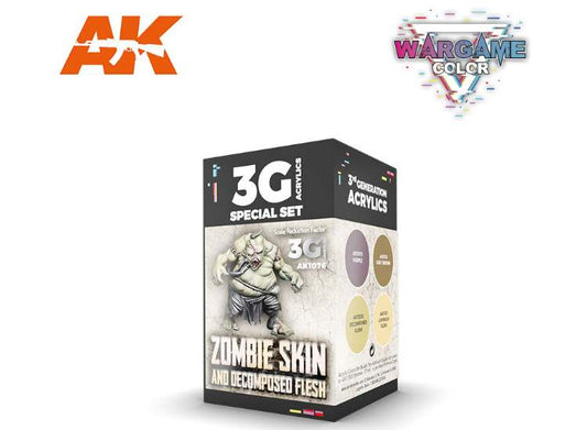 17ml x4 AK Interactive - Wargame 3G Acrylic Paint Set - Zombie Skin