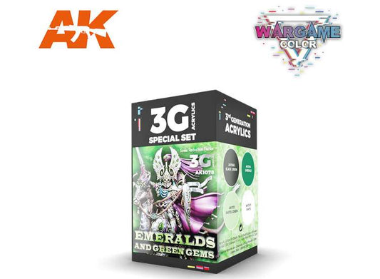 17ml x4 AK Interactive - Wargame 3G Acrylic Paint Set - Emeralds & Green