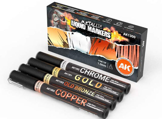 - AK Interactive - Metallic Liquid Markers (4)