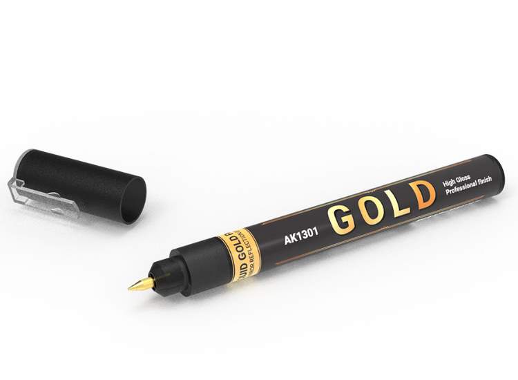 '- AK Interactive - Metallic Liquid Marker - Gold