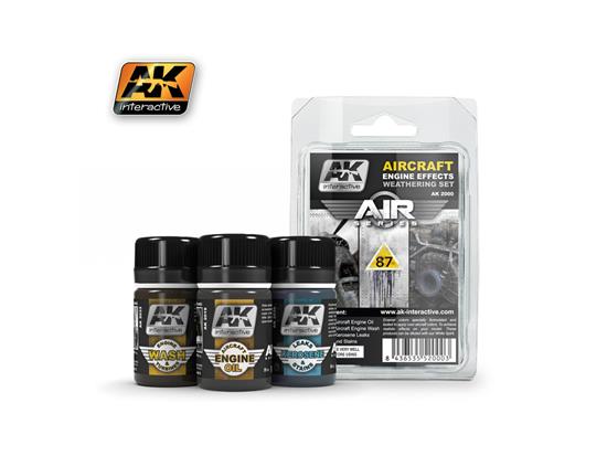 3x35ml AK Interactive - Aircraft Engine Effects Weathering Set (Air Series)