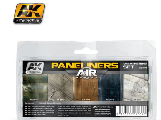 5x 35ml AK Interactive - Air Series - Panelliners Weathering Set